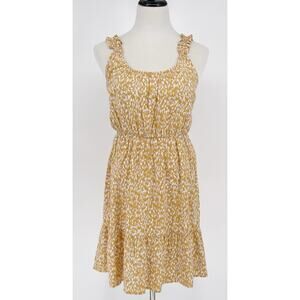 Banana Republic Womens Dress Size XS Floral Sleeveless Ruffle Fit & Flare Summer
